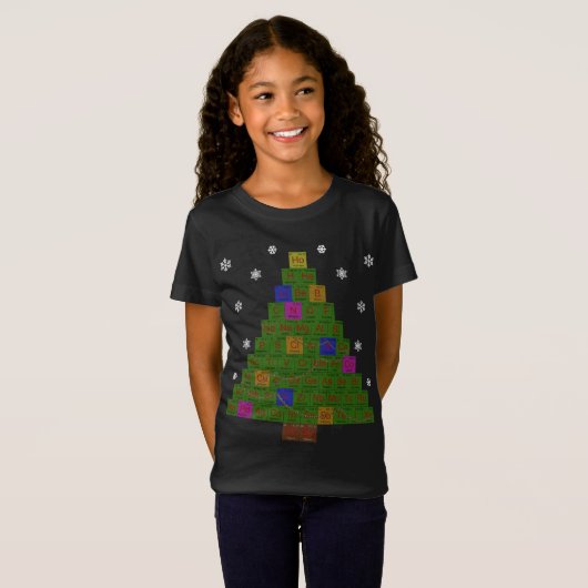 Chemie Wetenschap Kerst Sweater Look T-shirt (Voorkant volledig)