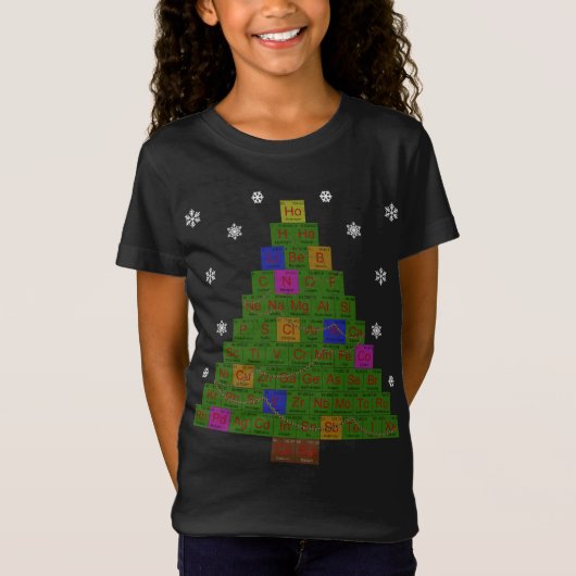 Chemie Wetenschap Kerst Sweater Look T-shirt (Voorkant)