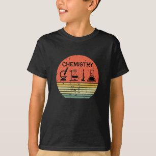 Chemie  zonsondergang retro strepenpatroon t-shirt