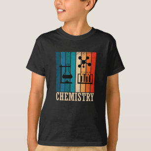 Chemie  zonsondergang retro strepenpatroon t-shirt