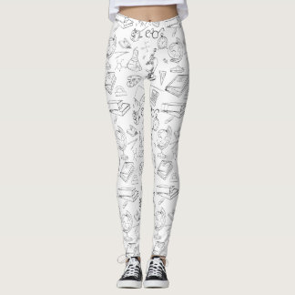 chemie zwart-wit krabbels leggings