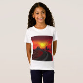 Chemin À Sunset Girls T-Shirt (Devant entier)