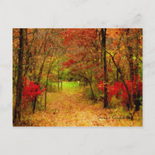 Chemin d'automne dans la forêt Carte de remercieme