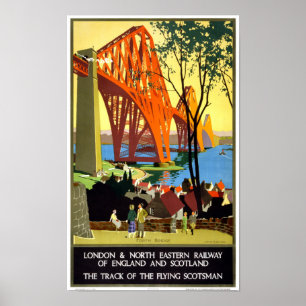 Chemin de fer d'Angleterre et Poster vintage écoss