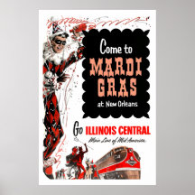 Chemin de fer Illinois Central, affiche de Mardi G