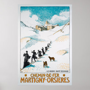 Chemin-de-Fer Martigny-Orsières,Schweiz,Spoorweg Poster