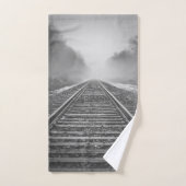 Chemin de fer noir et blanc #3 (Serviette à main)