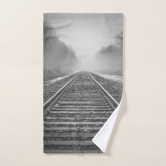 Chemin de fer noir et blanc #3 (Serviette à main)