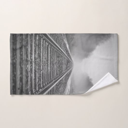 Chemin de fer noir et blanc #3 (Serviette à main)