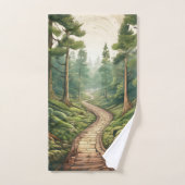 Chemin de forêt rustique personnalisable avec Mono (Serviette à main)