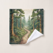 Chemin de forêt rustique personnalisable avec Mono (Gant de toilette)