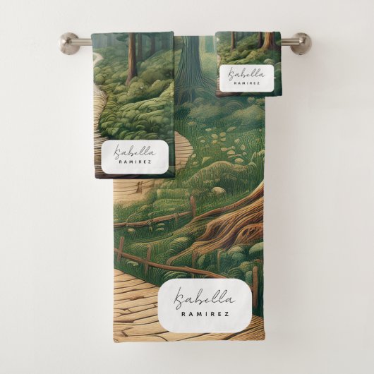 Chemin de forêt rustique personnalisable avec nom (En situation)