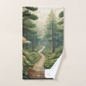 Chemin de forêt rustique personnalisable avec nom (Serviette à main)
