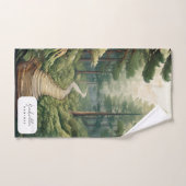 Chemin de forêt rustique personnalisable avec nom (Serviette à main)