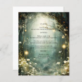 Chemin de jardin forestier enchanté - Menu Mariage (Devant / Derrière)