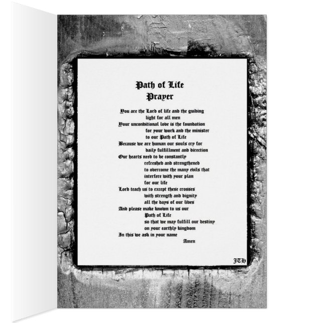Chemin de la vie Prière (Intérieur (Droit))