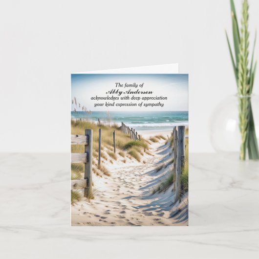 Chemin De Plage Dans Le Carte de remerciements De  (Devant)