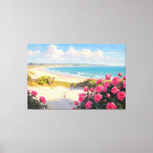 *~* Chemin de plage Rose TV2 toile étirée Impressi