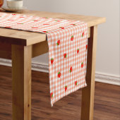 CHEMIN DE TABLE COURT いちご＆ギンガムチェック（サーモンピンク） (In Situ)