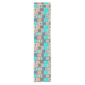 Chemin De Table Court 1950 L'Âge Atomique Rectangle Starbursts (Devant)