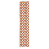 Chemin De Table Court 70s Bold Retro Modern Motif in Orange & Brown (Devant)