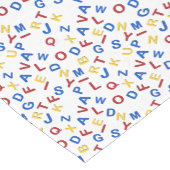 Chemin De Table Court ABC Alphabet rouge jaune bleu (Coin)