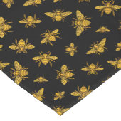 Chemin De Table Court Abeilles d'or en noir (Coin)