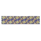Chemin De Table Court Abstract blue and gold wave geometric pattern 1299 (Horizontal)