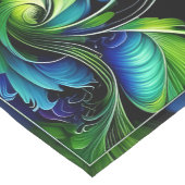 Chemin De Table Court Abstrait bleu vert feuille (Coin)