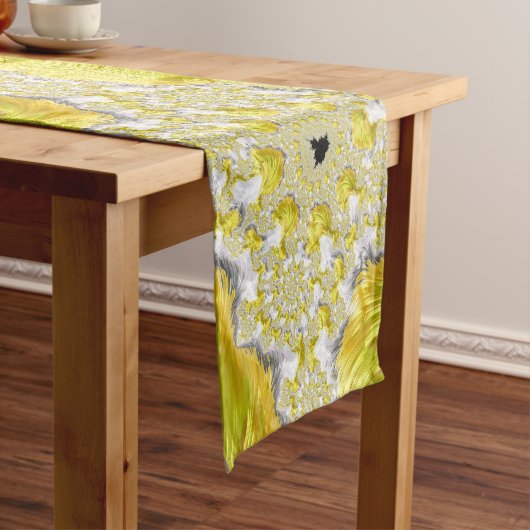 Chemin De Table Court Abstrait Gold Fractal (In Situ)