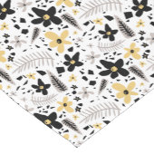 Chemin De Table Court Abstrait Gris jaune noir gris sans joint motif flo (Coin)