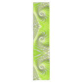 Chemin De Table Court Abstrait Moderne Lime Green Spiral Fractal (Devant)