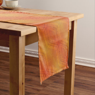 Chemin De Table Court Acceptation Motif de Shibori rouge orange jaune