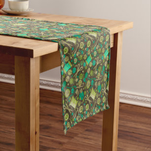 Chemin De Table Court Accueil Hobby Vente artisanale Collage Motif Green