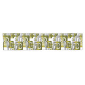 Chemin De Table Court Activate My Heart Pattern Silver (Horizontal)