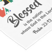 Chemin De Table Court AFRIQUE DU SUD Bénie Nation Écriture Chrétienne (Coin)