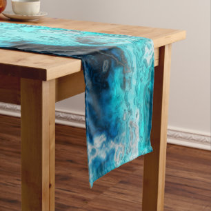 Chemin De Table Court Agate bleue 1