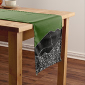 Chemin De Table Court AGATE DE MARBRE NOIR VERT Runner Table (In Situ)