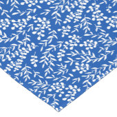 Chemin De Table Court Agritourisme simple motif floral bleu (Coin)