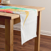 Chemin De Table Court Ailes fluffy arc-en-ciel (In Situ)