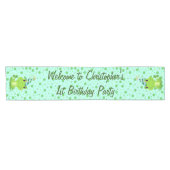 Chemin De Table Court Anniversaire de enfant de bienvenue | Grenouille (Horizontal)