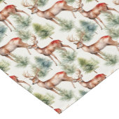 Chemin De Table Court Antler Deer Green Forest Motif (Coin)