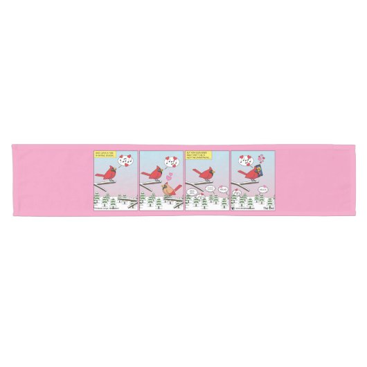 Chemin De Table Court Appels de accouplement d'oiseaux modernes comique (Horizontal)