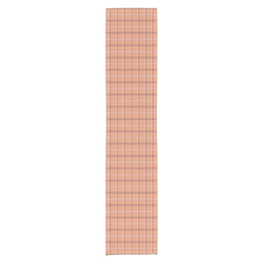 Chemin De Table Court Apricot White Plaid Classic Pattern Table Runner (Devant)
