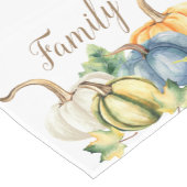 Chemin De Table Court Aquarelle Automne Bleu Orange Citrouille (Coin)