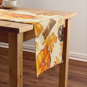 Chemin De Table Court Aquarelle Automne Magie Parfums Vintages Monogramm