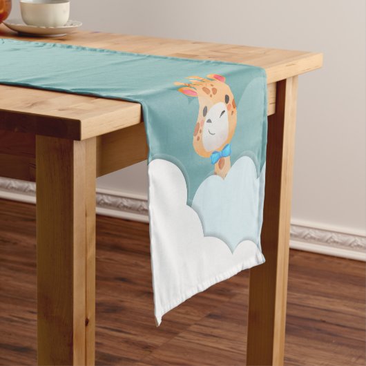 Chemin De Table Court Aquarelle bébé Giraffe, Safari Animaux (In Situ)