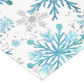 Chemin De Table Court Aquarelle Blue & Silver Parties scintillant Winter (Coin)