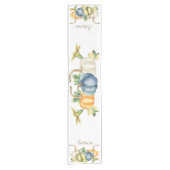 Chemin De Table Court Aquarelle d'automne Citrouille bleu blanc orange (Devant)