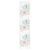 Chemin De Table Court Aquarelle douce Pastel Blooming Cactus (Devant)